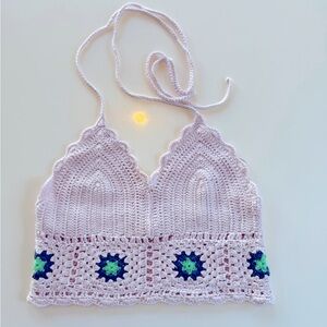 Aerie Crochet Halter Top SZ XS